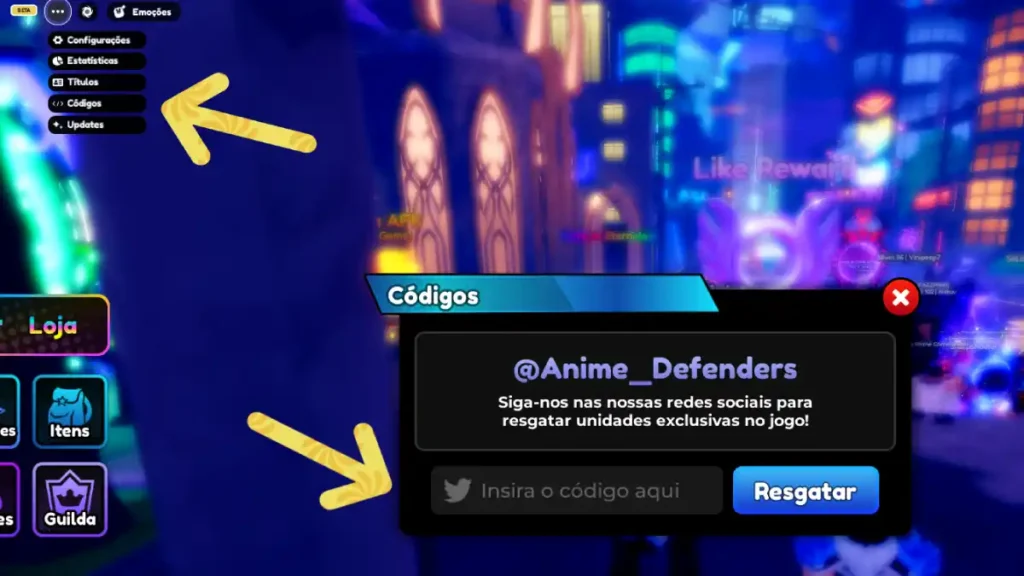 Como Resgatar os Códigos de Anime Defenders