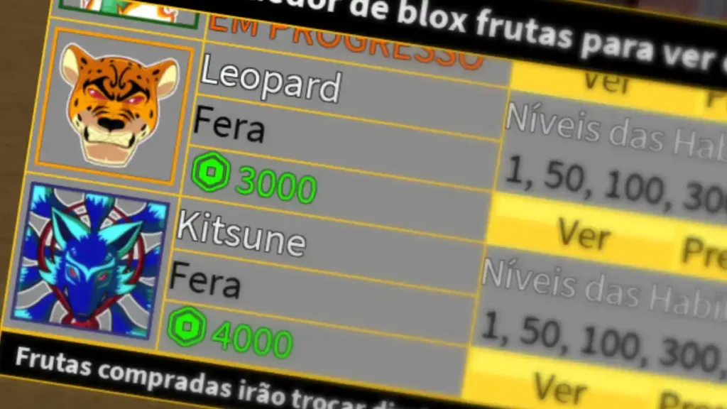 Trade de Frutas no Blox Fruits